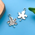 Pendentifs en alliage de feuille d'érable argent antique pour création de bijoux DIY - 16x23mm / Feuille d'Érable Argent Antique