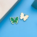 Pendentif papillon émail vert et doré pour la création de bijoux DIY et bracelets - Papillon Vert Foncé (12494)