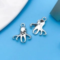 Silver alloy octopus charms for DIY jewelry making featuring a retro metallic finish - Small Octopus Style (4012)