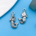 Antique silver mermaid alloy pendants for DIY bracelets and necklaces jewelry making - Mermaid Style (5302)