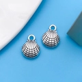 Antique silver shell charms set in alloy for DIY jewelry bracelets and earrings - Shell Style (9042)
