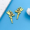 Golden fairy charms in butterfly style, perfect for DIY jewelry and necklaces - Antique Gold Angel Fairy (10236)