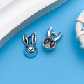 Silver rabbit head alloy pendants with long ears for DIY jewelry and necklaces - Antique Silver Alice Rabbit Head (5887)