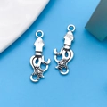 Vintage silver sea creature pendants for DIY jewelry making with ocean theme - Octopus Style (10358)