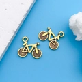 Golden bicycle shape alloy pendants for DIY jewelry making on blue background - Antique Gold Bicycle (11088)