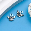 Ciondolo ape argento vintage per creazione di bracciali e collane fai da te - Piccola Ape Argento Antico (6541)
