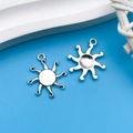 Silver sun-shaped alloy pendant charms for DIY jewelry making and handmade crafts - Antique Silver Sun 16x19mm (7699)