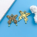 Pair of vintage gold butterfly alloy pendants for DIY necklace and bracelet jewelry making - Antique Gold Butterfly (11120)