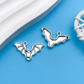 Ciondoli a pipistrello in argento antico per gioielli fai da te con ali dettagliate - Pipistrello di Halloween in Argento Antico (6592)