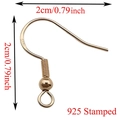 Detail view of S925 stamped rose gold ear hook with 2cm dimensions and spring bead feature - Copper / KC Gold (Copper)