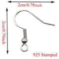 Detailed macro view of S925 sterling silver earring hook with size marking and 925 stamp - Copper / Silver Tone (Copper)