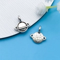 Silver alloy Saturn planet charm pendant for DIY handmade bracelet and necklace jewelry - Antique Silver Starry Earth Style