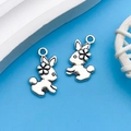 Ciondoli a forma di coniglio argento antico per collane e bracciali fai-da-te - Piccolo Coniglio Alice Argento Antico (7284)