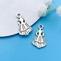 Vintage silver alloy dress charm pendant for DIY handmade jewelry necklace accessories - Antique Silver Dress Style