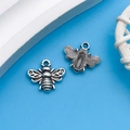 Ciondoli a forma di ape in argento antico per gioielli fai-da-te, texture metallica - Ape Argento Antico (9185)