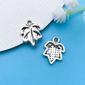 Vintage silver alloy leaf charms for DIY bracelets with detailed vein texture - Antique Silver Leaf Style