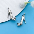 Vintage silver high heel charms made of alloy for DIY bracelet and necklace jewelry - Antique Silver High Heel Style