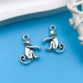 Vintage silver monkey charms made of zinc alloy for DIY jewelry bracelet making - Antique Silver Monkey 16.7x12.6mm (10364)