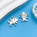 Ciondolo leone in lega d'argento retrò per gioielli fai da te con finitura antica - Leone in Argento Antico (10366)