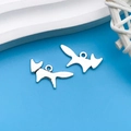 Silver fox shaped alloy charm pendants for DIY necklaces and handmade bracelets - Antique Silver Fox 9x20mm (10370)