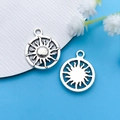 Vintage silver sun charms in zinc alloy for DIY necklaces and handmade bracelets - Antique Silver Sun Style