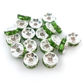 Detail von 8mm grünen Strass-Abstandshalterperlen mit Silberringen für DIY-Schmuck - 6mm (14663) / Grün
