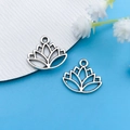 Vintage silver lotus flower pendants for DIY jewelry making and handmade necklaces - Antique Silver Hollow Lotus Style