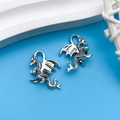 Pair of antique silver western dragon charms with detailed wings for DIY jewelry making - Antique Silver Dragon 18x14mm (B174)