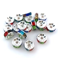 Makroaufnahme verschiedener bunter 8mm Strass-Abstandshalter für DIY Schmuckherstellung - 6mm (14656) / bunt