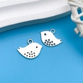 Silver bird shaped alloy pendant charms for DIY jewelry making and necklace crafts - Antique Silver Bird 11x15mm (B315)