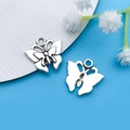 Vintage silver alloy butterfly pendants for handmade bracelets and necklaces - Antique Silver Butterfly Style