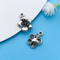 Vintage silver-plated plum blossom flower pendant charm for DIY jewelry bracelets - Antique Silver Plum Blossom Style