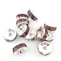 8mm silberne Abstandsperlen mit lila Strasssteinen für DIY-Schmuckherstellung - 8mm (14651) / Dunkellila