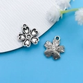 Vintage antique silver flower charms made of alloy for DIY jewelry making and bracelets - Antique Silver Cherry Blossom Style