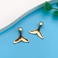 Polished KC gold whale tail charms for DIY jewelry making sea animal pendants - Mermaid Tail Style