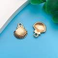 Golden scallop shell charms in KC gold finish for DIY jewelry making and craft projects - Small Shell Style