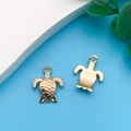 Golden turtle charms for DIY jewelry making featuring intricate shell patterns - Turtle Style