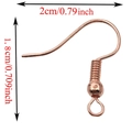 Rose gold S925 French ear hook with coil and ball detail, DIY jewelry component - Rose Gold (Iron)