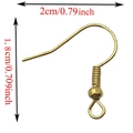 DIY rose gold earring hook with 925 stamp, spiral wire, and bead detail measuring 2x1.8cm - Gold (Iron)