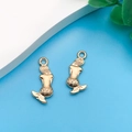 Pair of gold-plated mermaid charms with detailed scales for DIY jewelry making - Mermaid Style