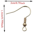 DIY rose gold French earring hook with spring and bead, 2x1.8cm jewelry findings - KC Gold (Iron)