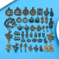 Retro bronze Alice in Wonderland charms set with rabbit, teapot and key for DIY jewelry - Antique Bronze Alice Pendants (M76)
