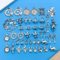 Antique silver Alice in Wonderland themed alloy charms for DIY jewelry making - Antique Silver Alice Set (M77)