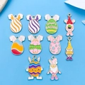 Easter charms set with enamel bunny eggs and gnomes for DIY jewelry and crafts making - Easter Egg Gnome Enamel Pendant Set (10 Different Styles)