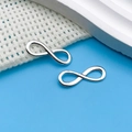 Set of two polished silver infinity symbol charms for DIY jewelry making and crafts - Antique Silver Infinity Symbol