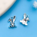 Antique silver rabbit head pendant charms for DIY jewelry making bracelets and necklaces - Alice Rabbit Head Type B (6708) / 10x14mm