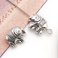 Antique silver elephant spacer beads for DIY jewelry making and bohemian bracelets - Elephant Small Hole Bead (10137) / 1 Piece/Pack (9x11mm) / Antique Silver