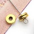 Golden alloy spacer beads for jewelry making shown with hole for DIY bracelets - Round Striped Bead (10148) / 1 Piece/Pack (6x6mm) / Antique Gold
