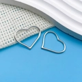Silver hollow heart-shaped metal frame pendants for DIY jewelry and earring making - Antique Silver Hollow Heart Link