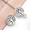 Antique silver plated tree of life spacer beads for DIY jewelry making and bracelet charms - Round Tree of Life Bead (10140) / 1 Piece (9x9mm) / Antique Silver